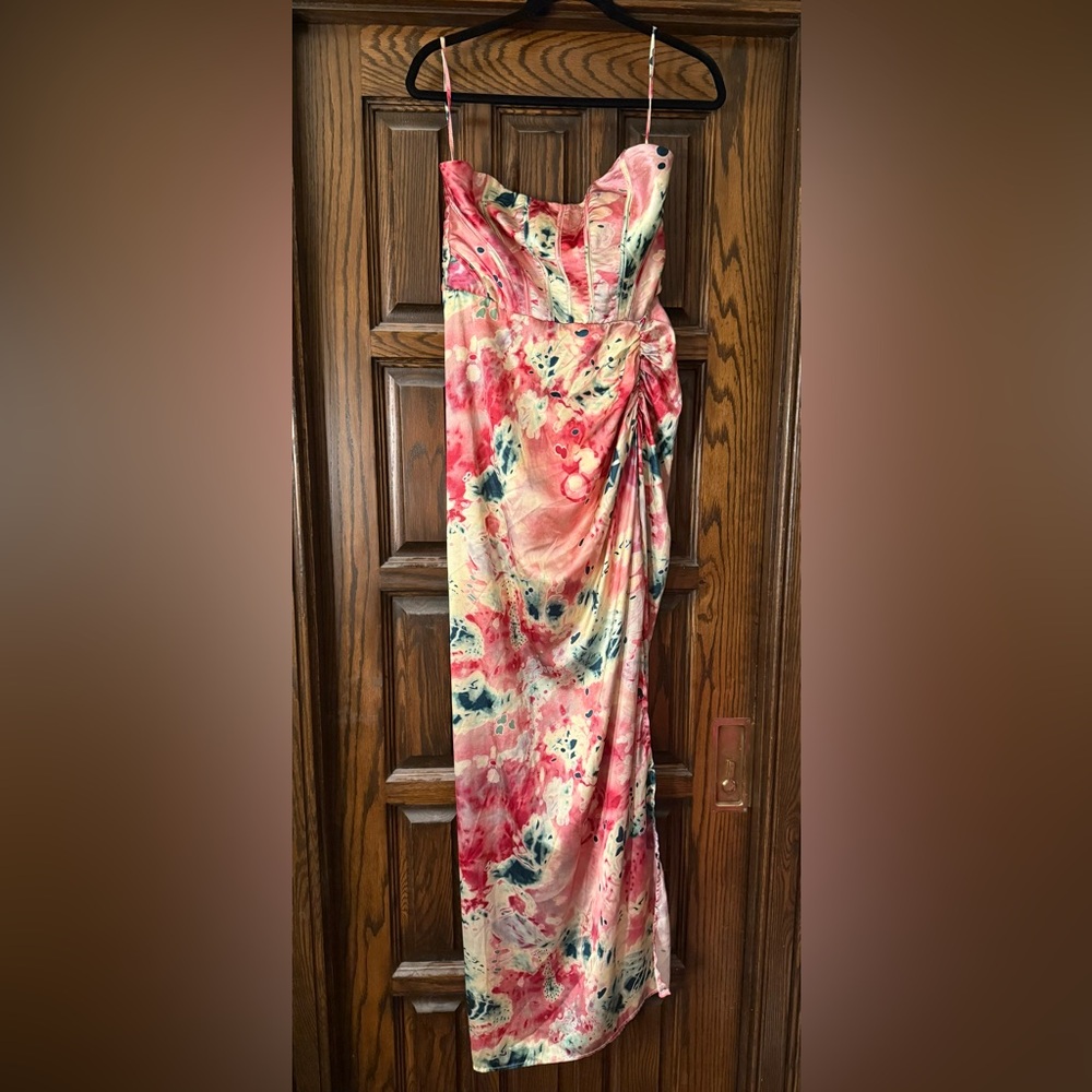 Function & Fringe Edit | Anthropologie Floral Satin Dress - Picture 5 of 5
